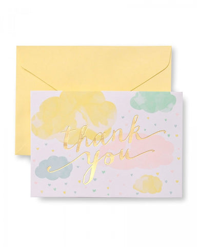 Value Pack Thank You Cards - 50 count - Pastel Heart Shaped Rain Drops