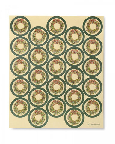 Glitter Holiday Wreath Envelope Seals - 50 Count