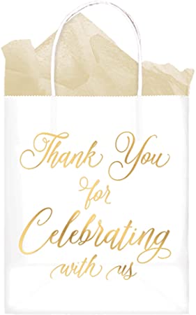Thank You For Celebrating with Us - 10 pack Gift Bags with Foil Print