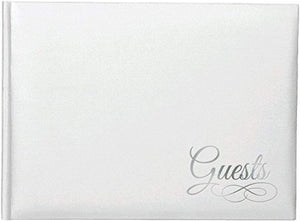 White Guest Book with Silver Foil Detail