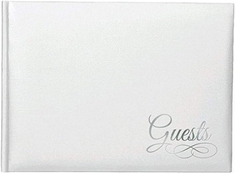 White Guest Book with Silver Foil Detail