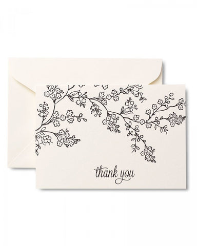 Value Pack Thank You Cards - 50 count - Black & White Floral