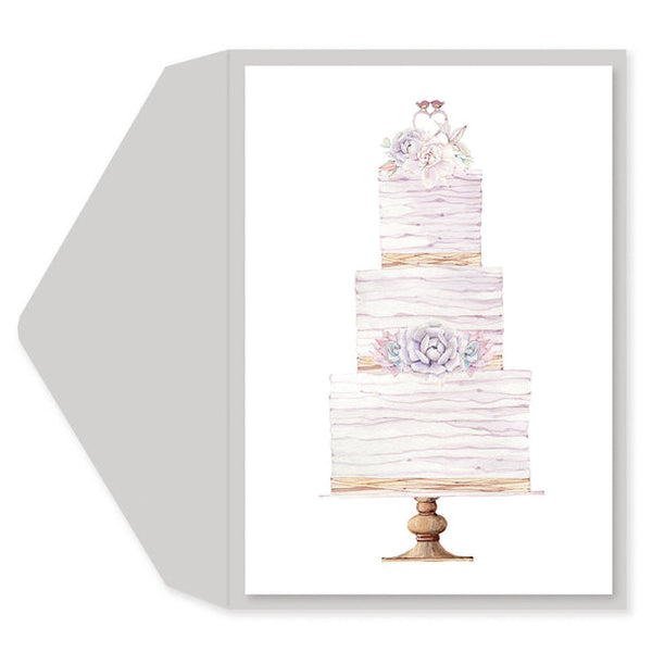 Wedding Greeting Card  - Pearlized Wedding Cake
