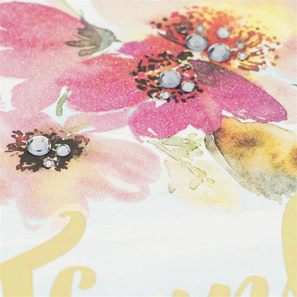 Thank You Greeting Card - Watercolor Floral Thank You - Handmade