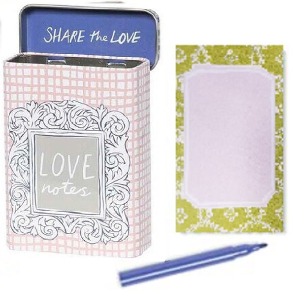 "Love Notes" - Tin box of 25 blank notes with marker