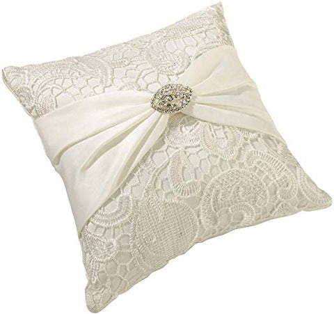 White Vintage Lace Wedding Ring Pillow