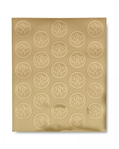 Sticker Seals - Foil Gold Hearts x 25 qty