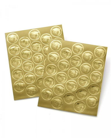 Gold Foil Graduation Sticker Seals - 50 qty
