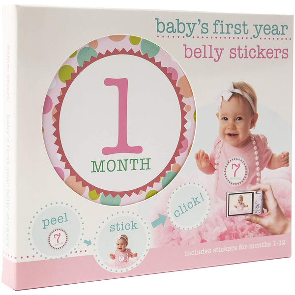 First Year Baby Belly Stickers - Pink