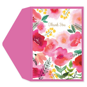 Thank You Greeting Card - Pink Floral