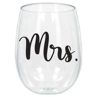 Mrs. Stemless Wine Glass