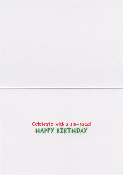 Birthday Greeting Card  - Alpacas with Red Cups