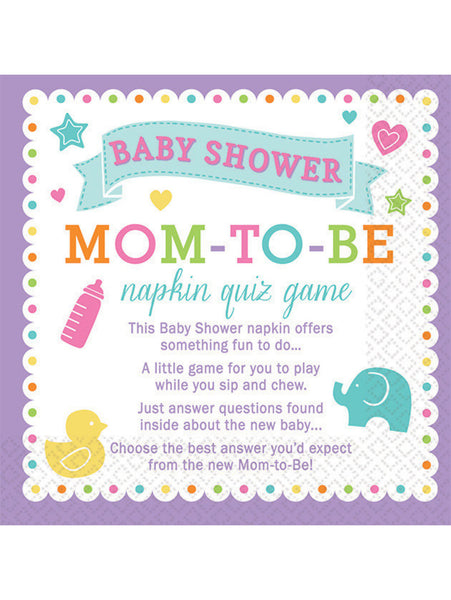 Napkin Trivia Baby Shower Game