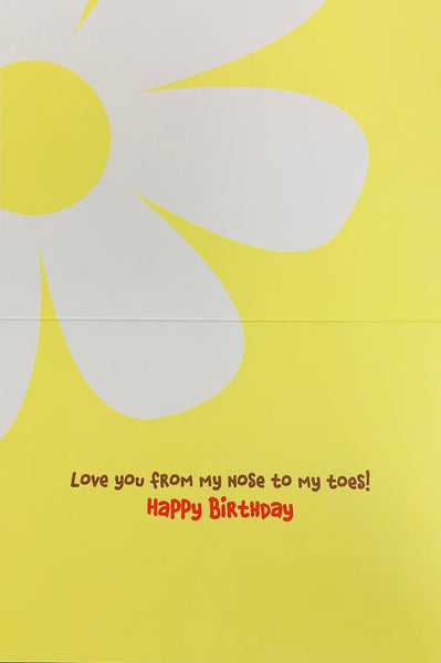 Birthday Greeting Card - Bear Smells Flower - Love