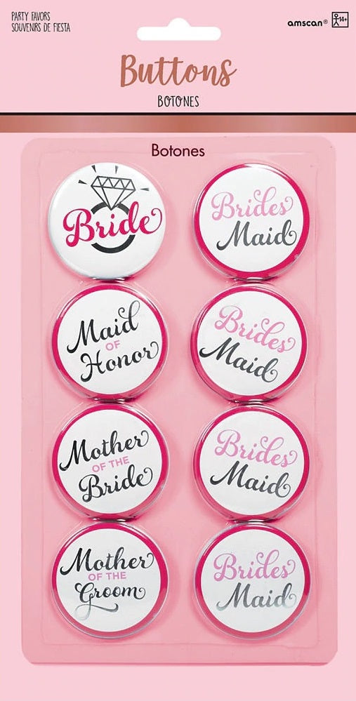 Bridal Party Buttons 8ct