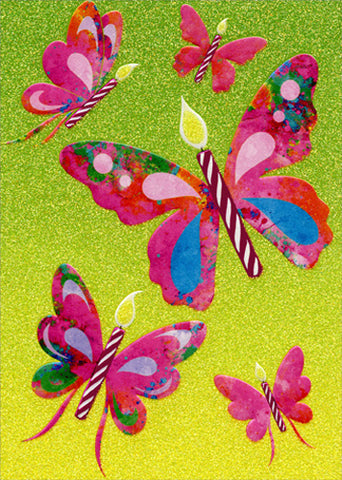 Birthday Greeting Card  - Butterfly Birthday Candles