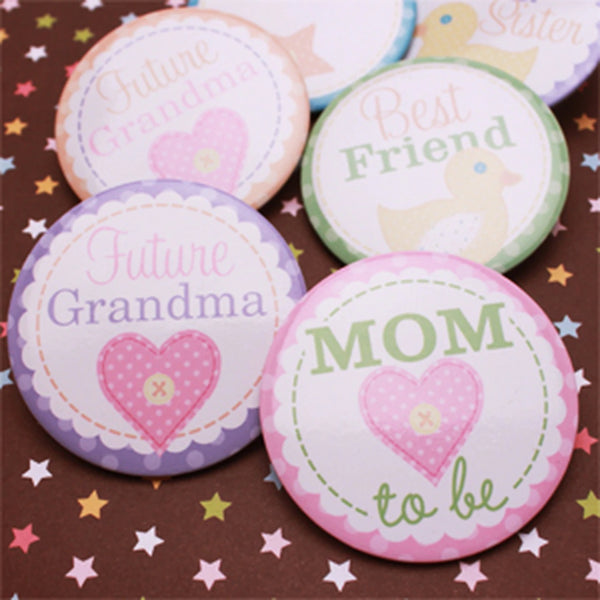 Baby Shower Party Buttons 6ct