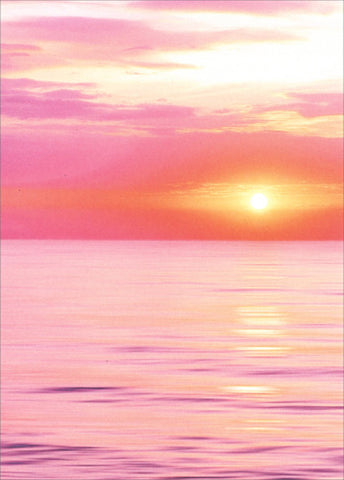 Blank Greeting Card - Sunset Over Water