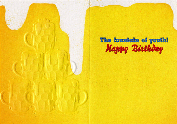 Birthday Greeting Card - Fountain of Beer