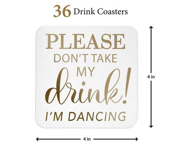 Set of 36 Don't Take My Drink Coasters