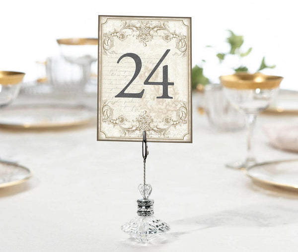 Vintage Gold Scroll Table Numbers (1-24)