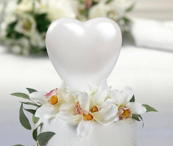 White Heart Cake Topper