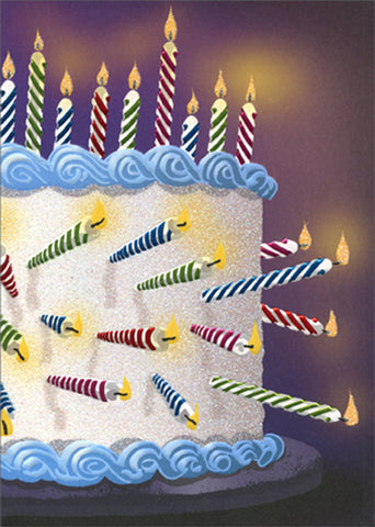 Birthday Greeting Card  - Cake Full of Candles