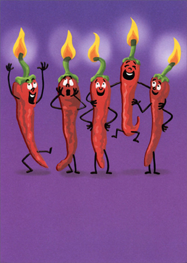 Birthday Greeting Card  - Chili Pepper Candles