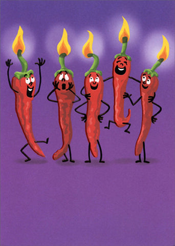 Birthday Greeting Card  - Chili Pepper Candles