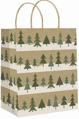 Large Christmas Gift Bag - Trees in Snow