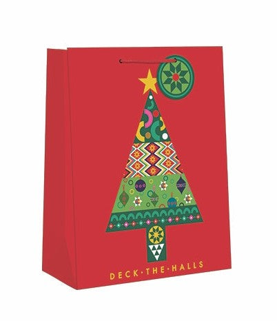 Medium Holiday Gift Bag - Deck the Halls