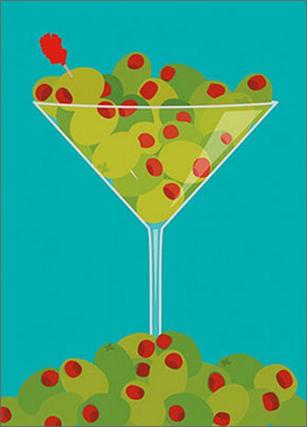 Birthday Greeting Card - Dirty Martini