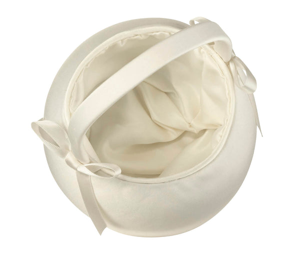 Ivory Satin Flower Girl Basket