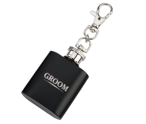 Groom Black Mini Flask