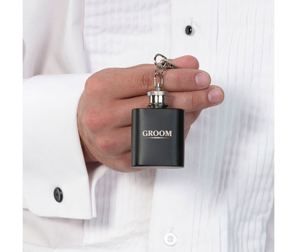 Groom Black Mini Flask