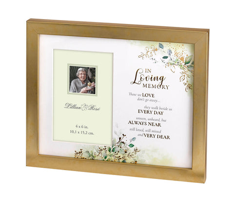 Botanical Themed Memorial Photo Frame with Sympathy Verse