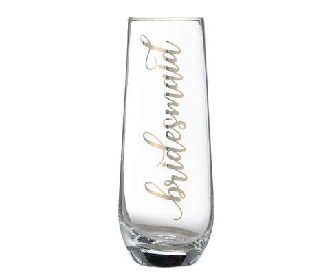 Gold Bridesmaid Stemless Champagne Glass