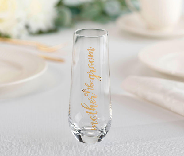 Mother of the Groom Stemless Champagne Glass