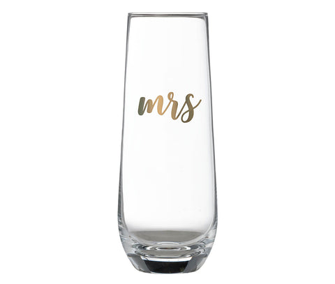 Gold Mrs. Stemless Champagne Glass