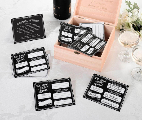 Black & White Wedding Wishes Cards - 48 ct.
