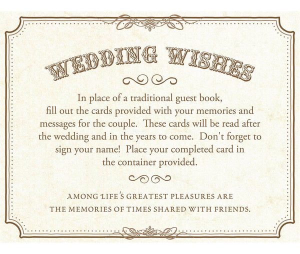 Tan Wedding Wishes Cards - 48 ct.