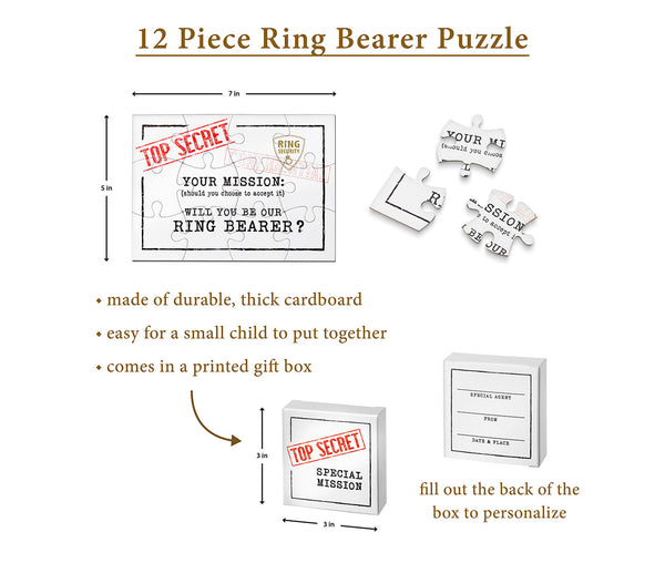 Ring Bearer Gift - Will You Be Our Ring Bearer Puzzle