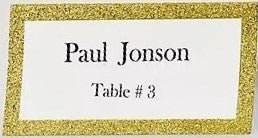 Gold Glitter Border Place Cards - 50 ct.