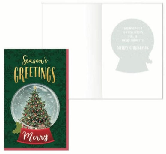Handmade Christmas Greeting Card - Season's Greetings Globe