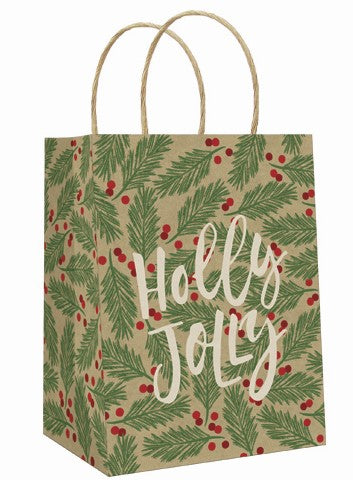 Medium Christmas Gift Bag - Holly Jolly
