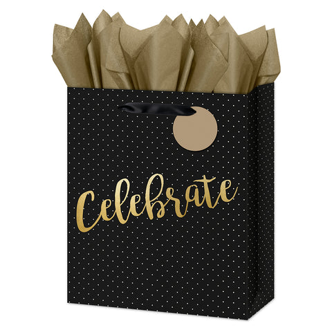Large Gift Bag - Gold Foil - Celebrate