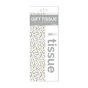 Gift Tissue - Gold and Silver Dots Tissue Paper - 8 ct