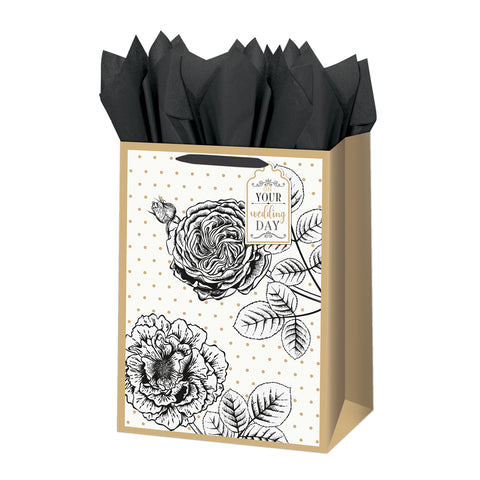 Extra Large Gift Bag - Wedding - Sketched Floral
