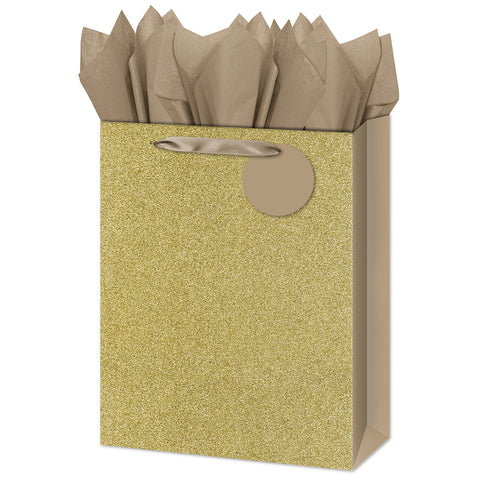 Medium Gift Bag - Gold Glitter