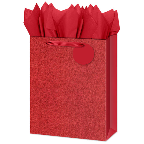 Medium Gift Bag - Red Glitter